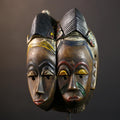 African Guro Mask | Handcrafted | Unique Wall Art | Two Faces | Wooden Decor | Artistic Home Accent-G5218