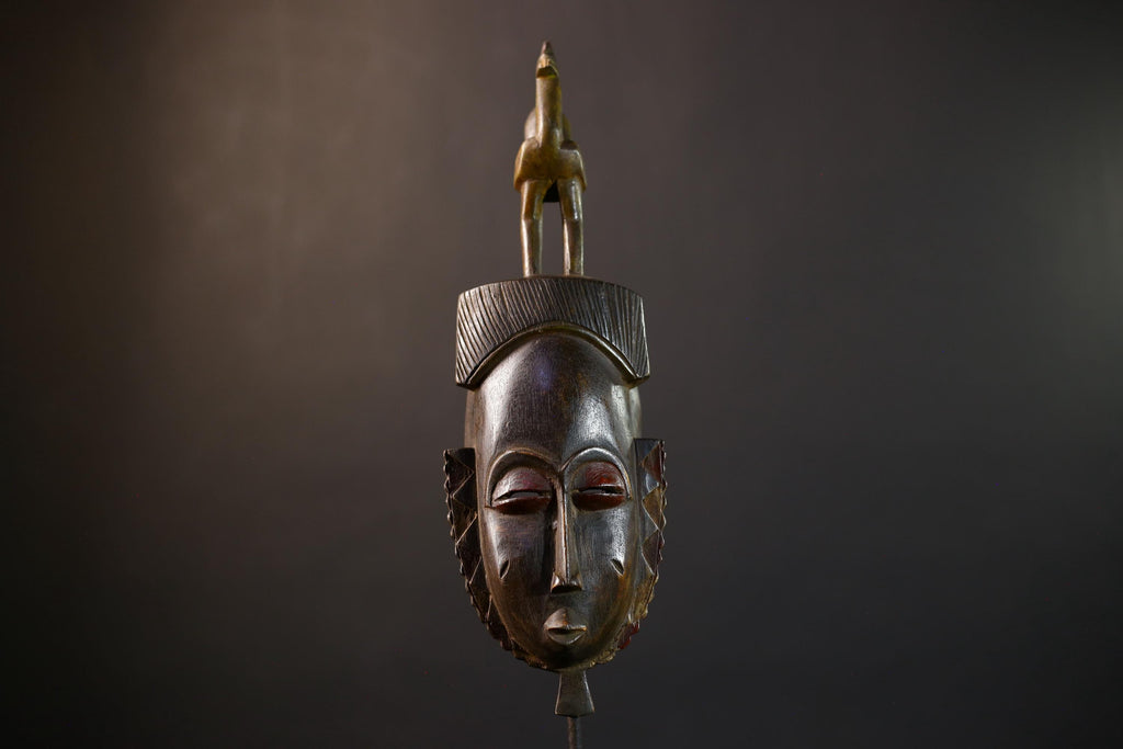 African Guro Mask | Authentic Handcrafted | Wooden Tribal Wall Art | Unique Cultural Decor | Home Accent Piece-G5214