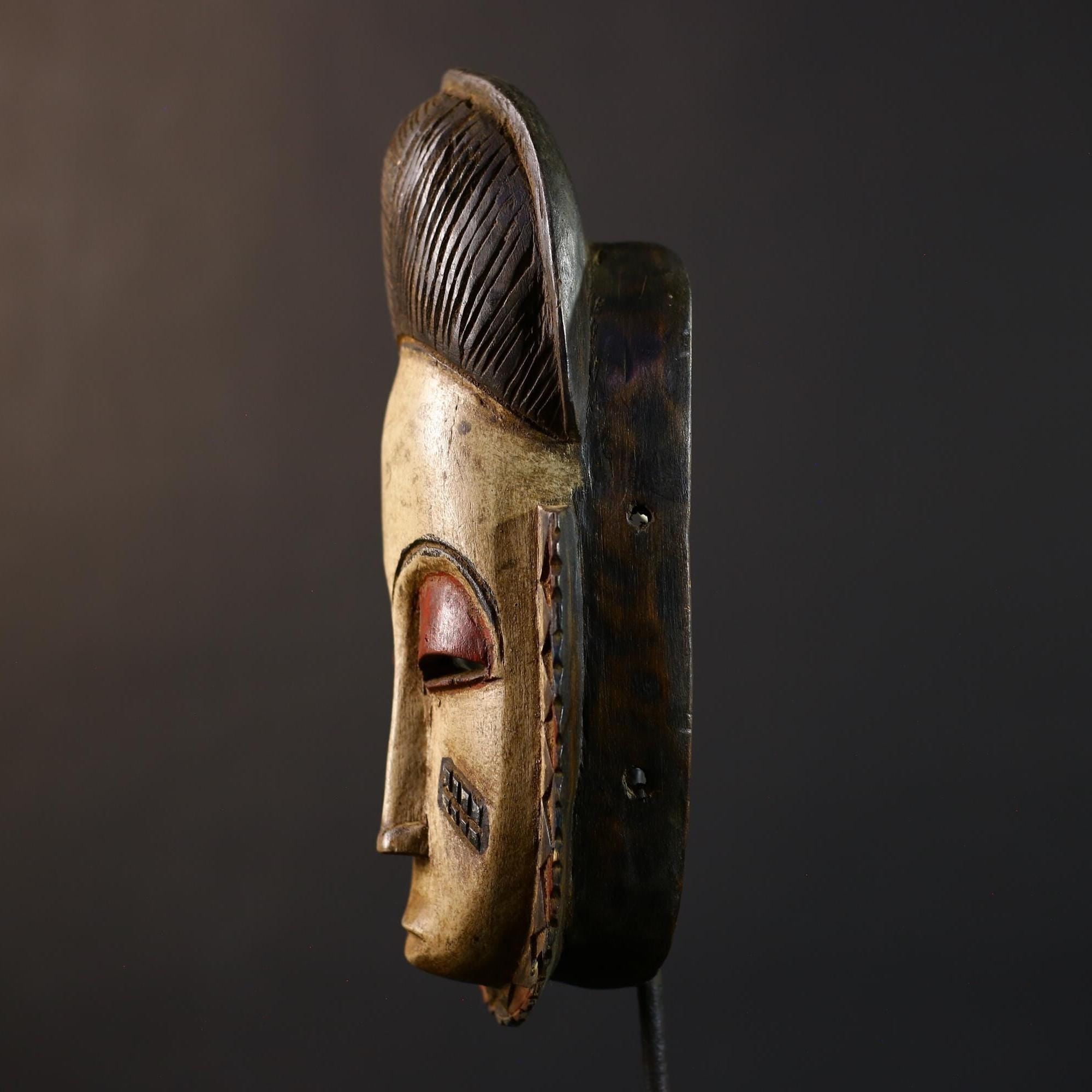 African Guro Mask | Vintage Wood Wall Art | Baule Style Cultural Decor | Unique Home Accent | Authentic Tribal Art Piece-G5224
