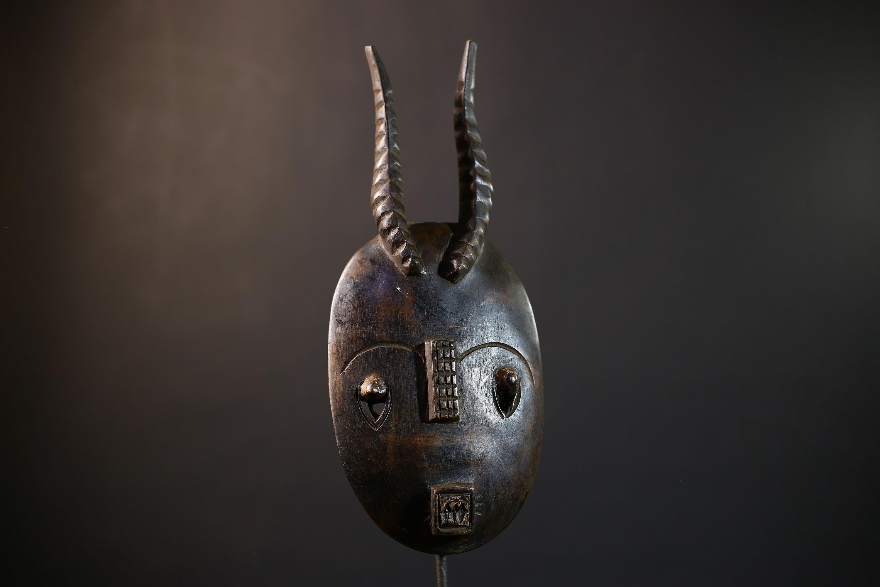 African Wood Mask | Hand Carved Baule | Unique Tribal Wall Decor | Accent Piece | Authentic Art | Ethnic Home Decor-  G5233