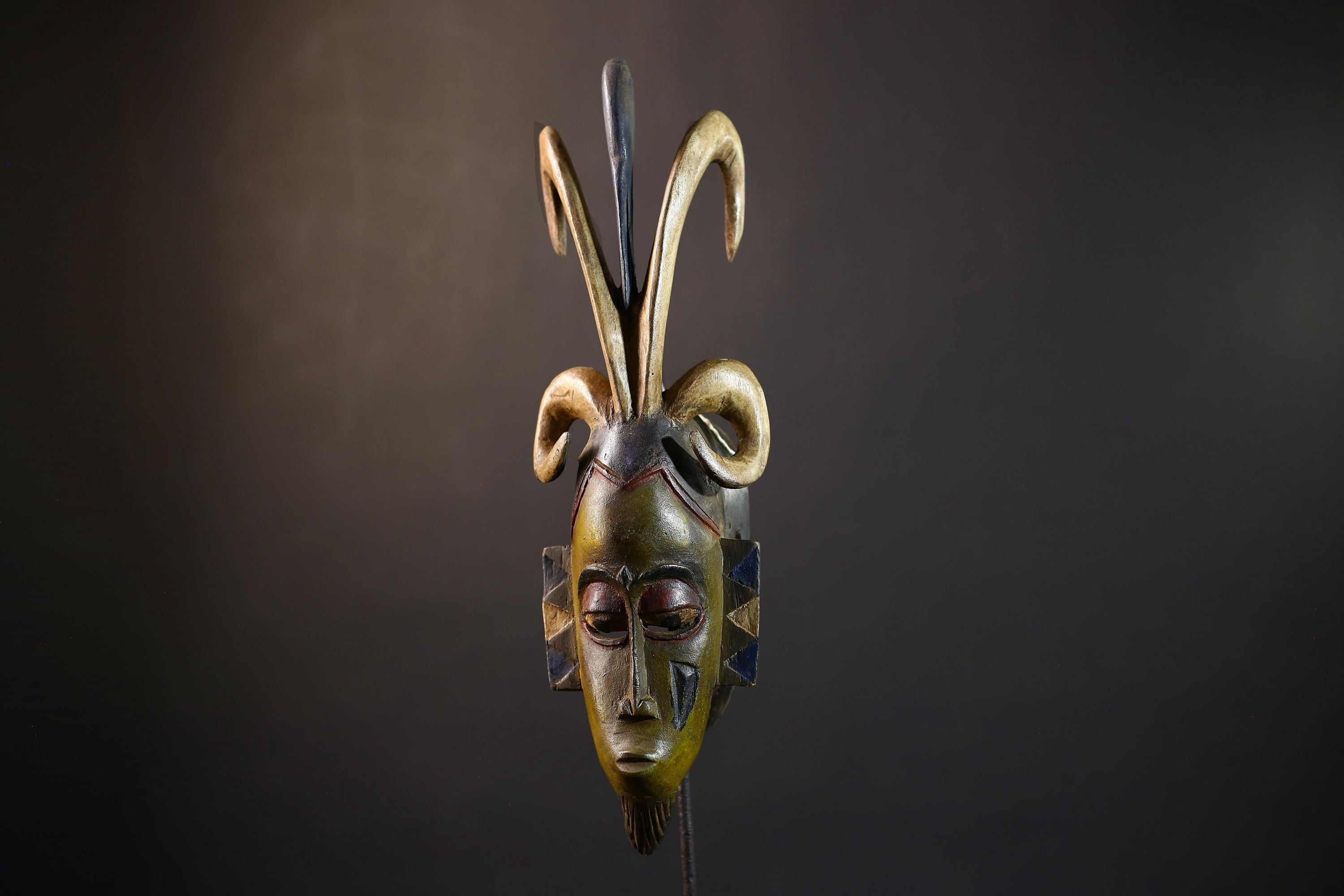African Guro Mask | Authentic Handcrafted | Wooden Tribal Wall Art | Unique Decor Accent | Ethnic Design | Artistic Heritage-G5232