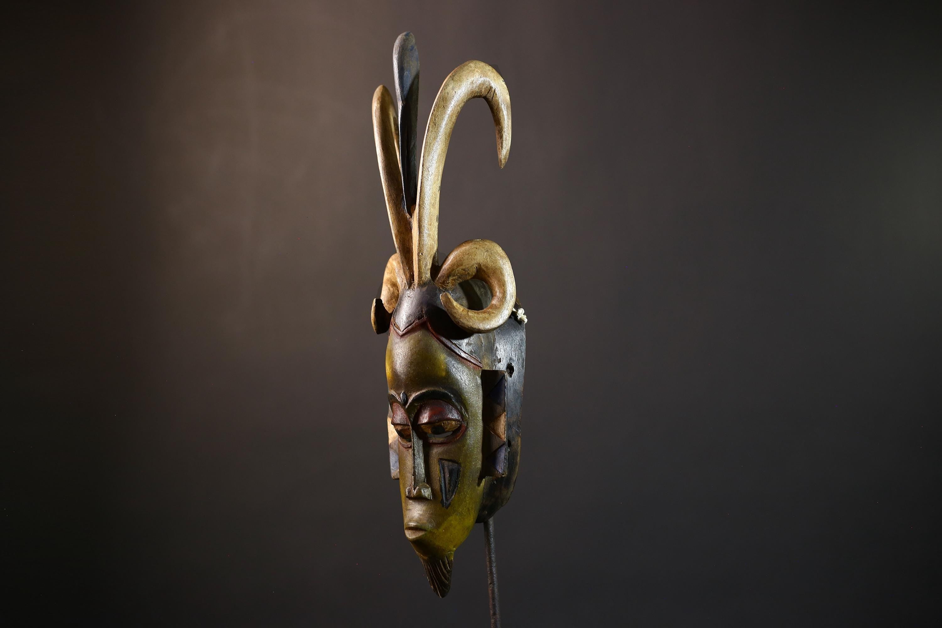African Guro Mask | Authentic Handcrafted | Wooden Tribal Wall Art | Unique Decor Accent | Ethnic Design | Artistic Heritage-G5232