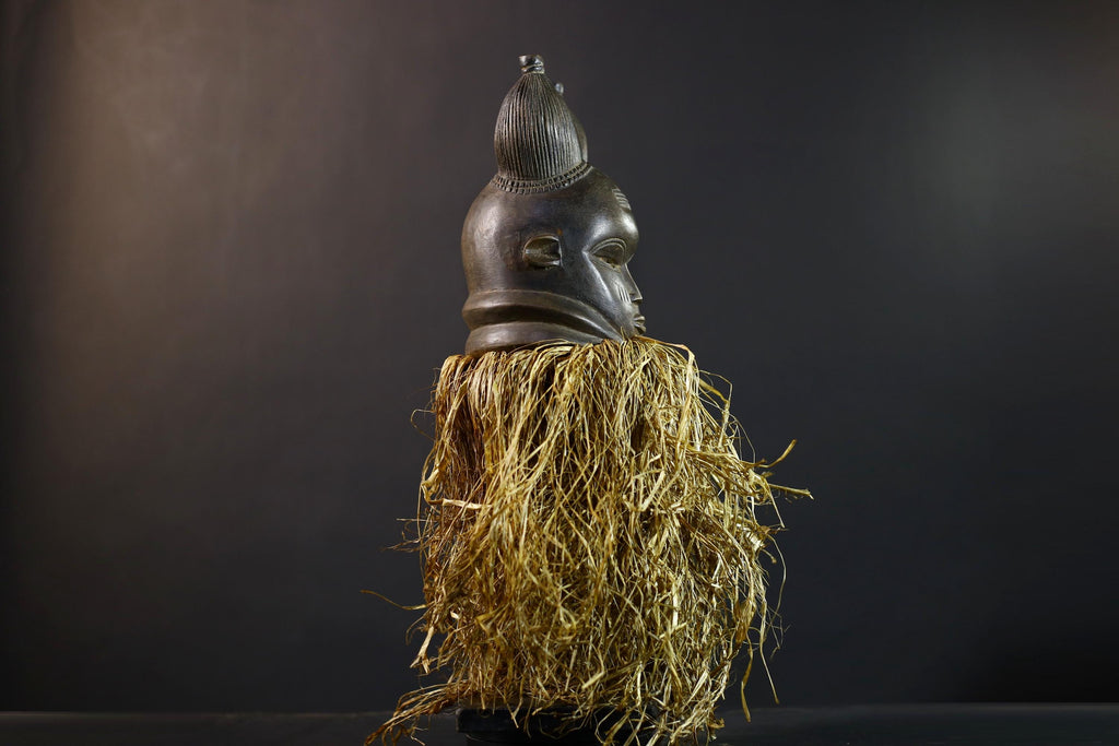 African Mende Mask | Colorful Tribal Decor | Unique Home Accent | Ethnic Art | Vibrant Wall Sculpture | Artisan Craft-G5230