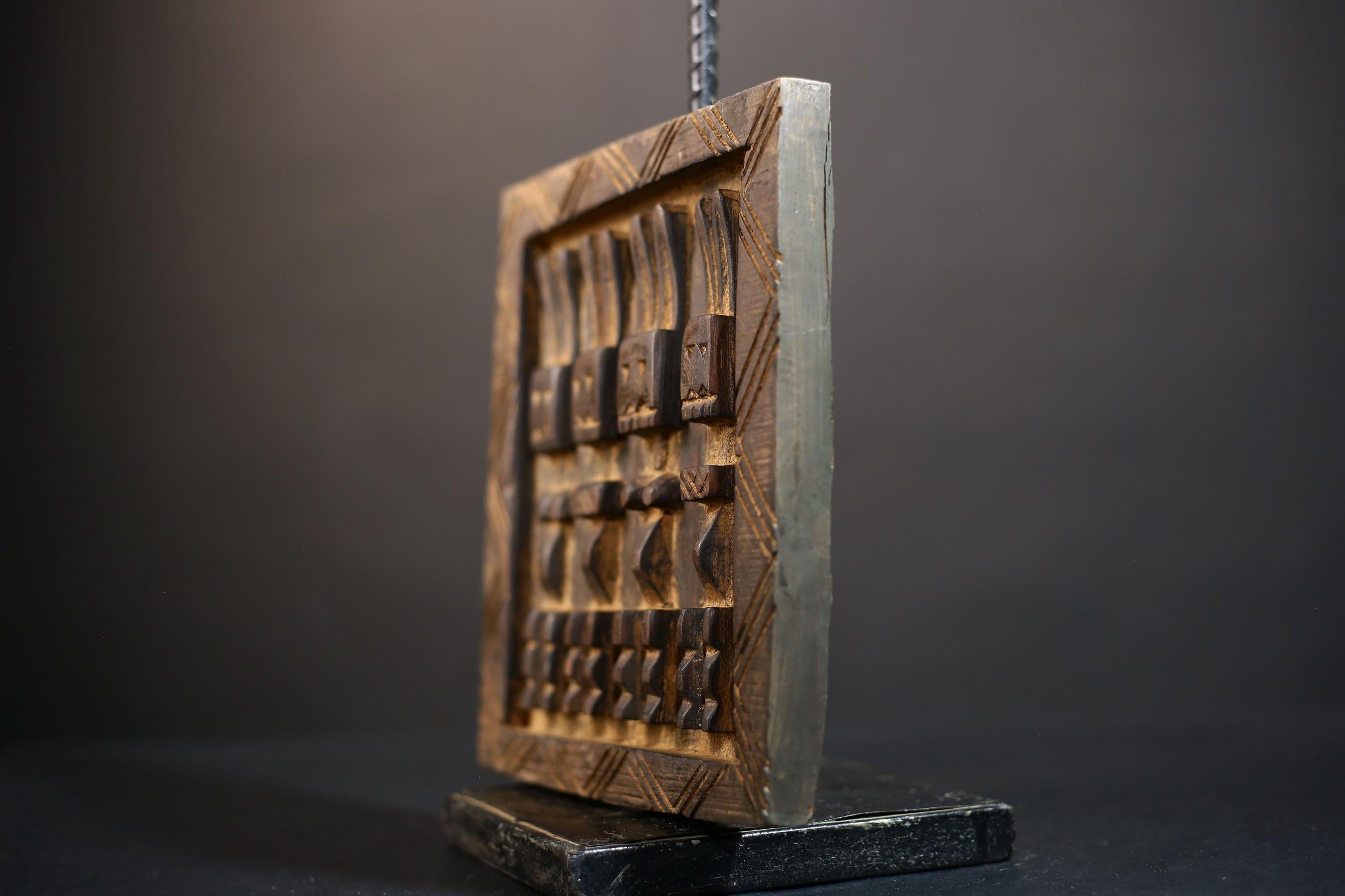 African Granary Door | Unique Vintage Carved Wood | Wall Art | Rustic Home Decor | Handcrafted Accent | Cultural Heritage-G5229