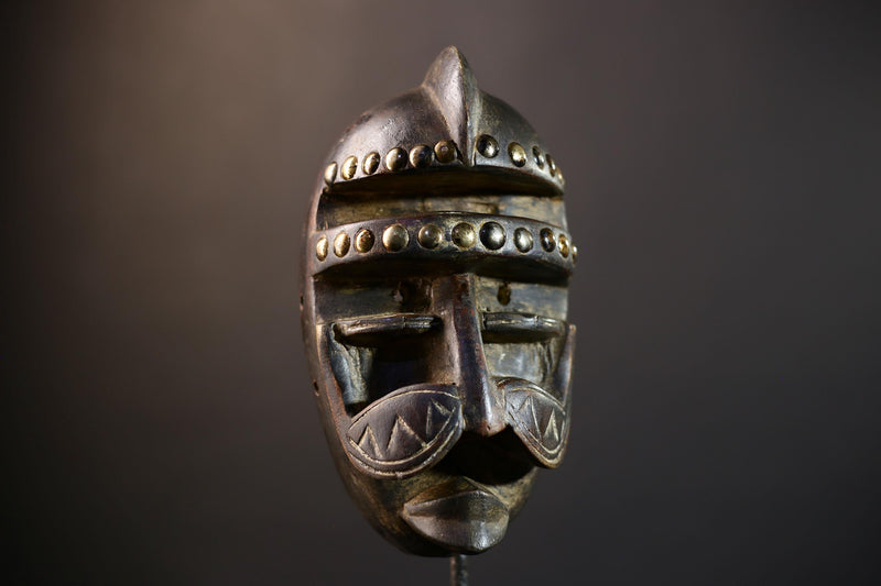 African | Antique Wood Mask | Dan Kran Collectible | Brown Wall Decor | Liberia Art | Cultural Heritage | Unique Home Accent