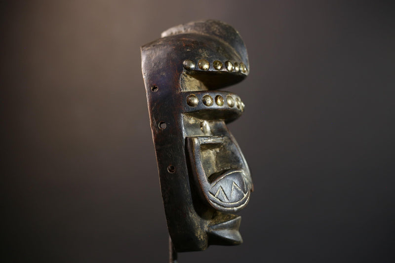 African | Antique Wood Mask | Dan Kran Collectible | Brown Wall Decor | Liberia Art | Cultural Heritage | Unique Home Accent
