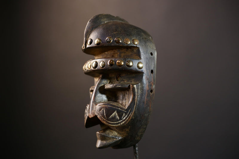 African | Antique Wood Mask | Dan Kran Collectible | Brown Wall Decor | Liberia Art | Cultural Heritage | Unique Home Accent