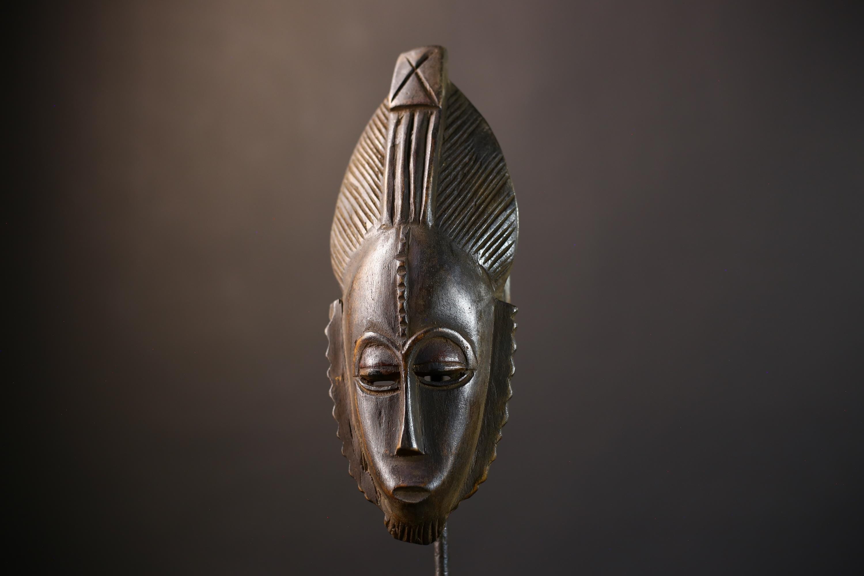 African Baule Mask | Hand Carved | Brown Tribal Wall Art | Home Accent Decor | Unique Gift Idea | Ethnic Decor-G5236