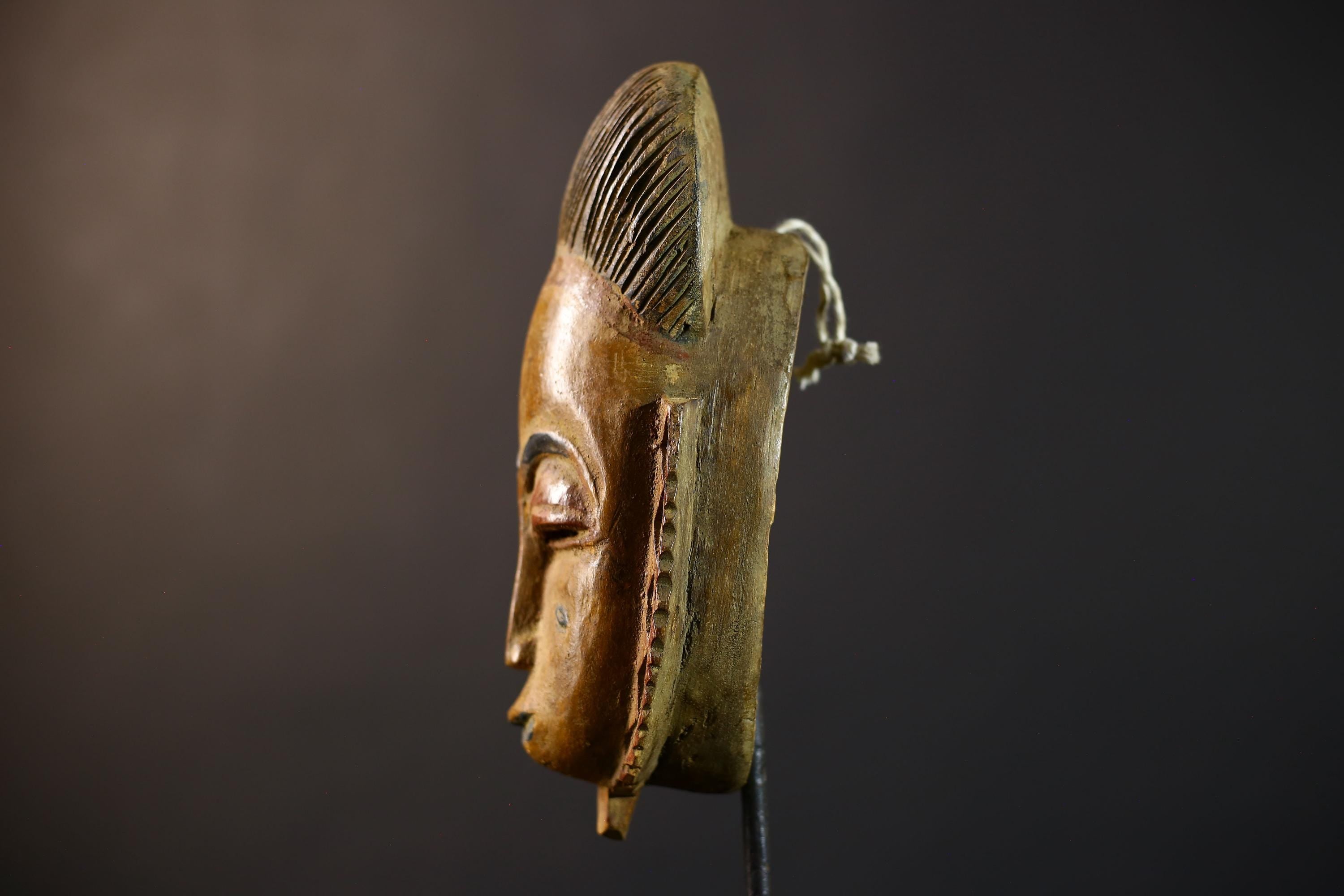 African Baule Mask | Hand Carved | Brown Tribal | Wall Art | Home Accent | Unique Decor | Ethnic Vibe | Artisan Gift-G5235