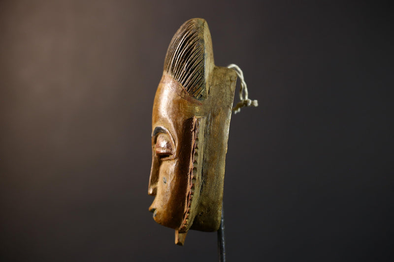 African Baule Mask | Hand Carved | Brown Tribal | Wall Art | Home Accent | Unique Decor | Ethnic Vibe | Artisan Gift-G5235