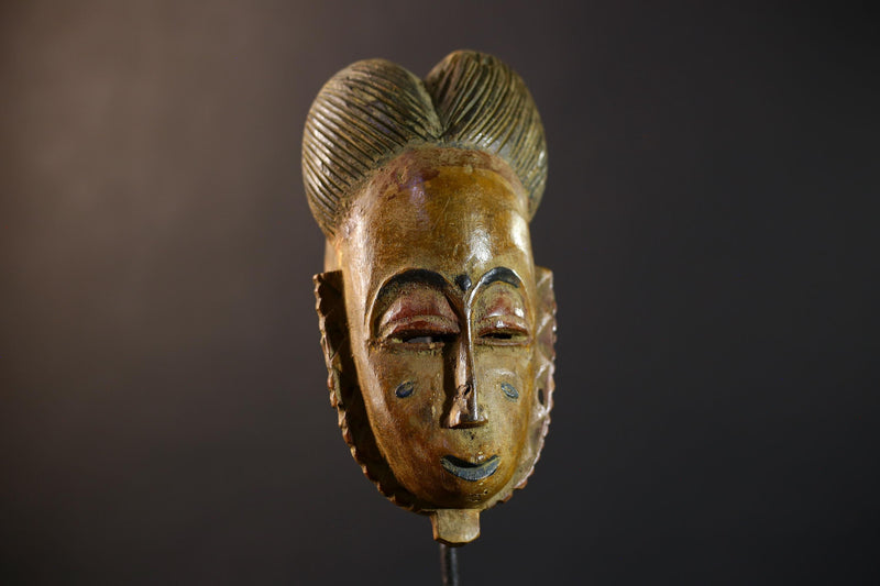 African Baule Mask | Hand Carved | Brown Tribal | Wall Art | Home Accent | Unique Decor | Ethnic Vibe | Artisan Gift-G5235