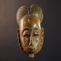 African Baule Mask | Hand Carved | Brown Tribal | Wall Art | Home Accent | Unique Decor | Ethnic Vibe | Artisan Gift-G5235