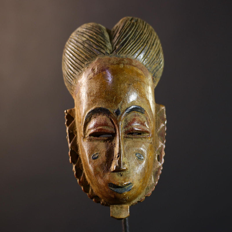African Baule Mask | Hand Carved | Brown Tribal | Wall Art | Home Accent | Unique Decor | Ethnic Vibe | Artisan Gift-G5235