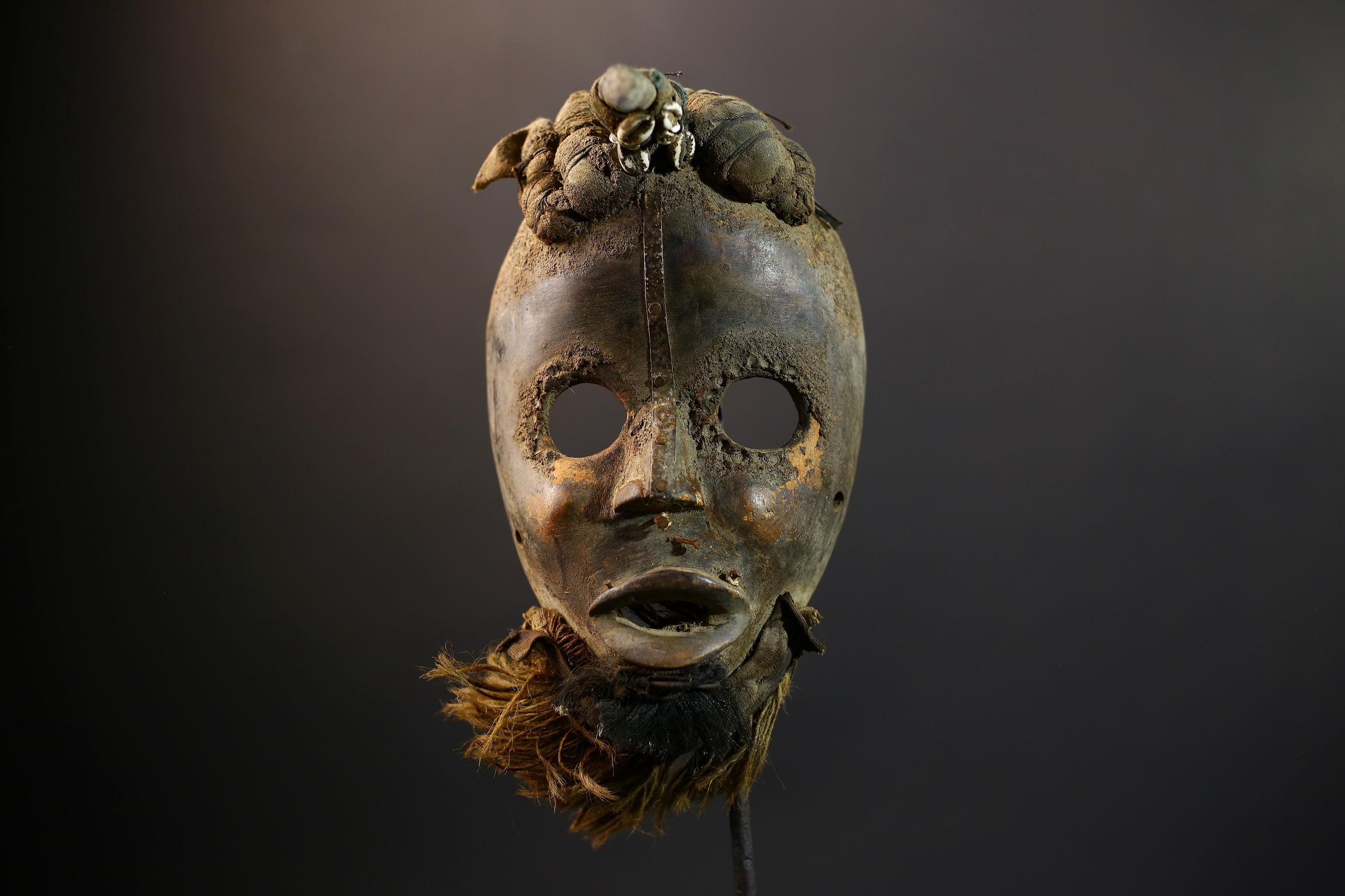 African Dan Mask | Hand Carved Tribal Art | Vintage Wooden Mask from Liberia | Ethnic Wall Decor | African Primitive Sculpture-G5247