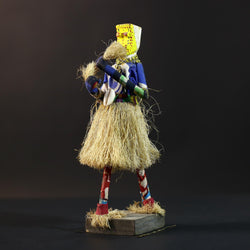 African Dan Doll Figurine | Vintage Hand Carved Wood Art | Tribal Stilt Dancer Sculpture | Ethnic Folk Decor | African Cultural Gift-G5246
