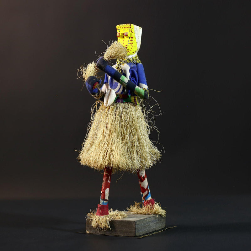 African Dan Doll Figurine | Vintage Hand Carved Wood Art | Tribal Stilt Dancer Sculpture | Ethnic Folk Decor | African Cultural Gift-G5246