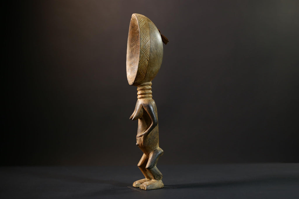 African Spoon Figurine | Dan Wakemia Spoon | Handcarved Wooden Art | Tribal Collectible | African Wall Decor | Cultural Sculpture-G5245