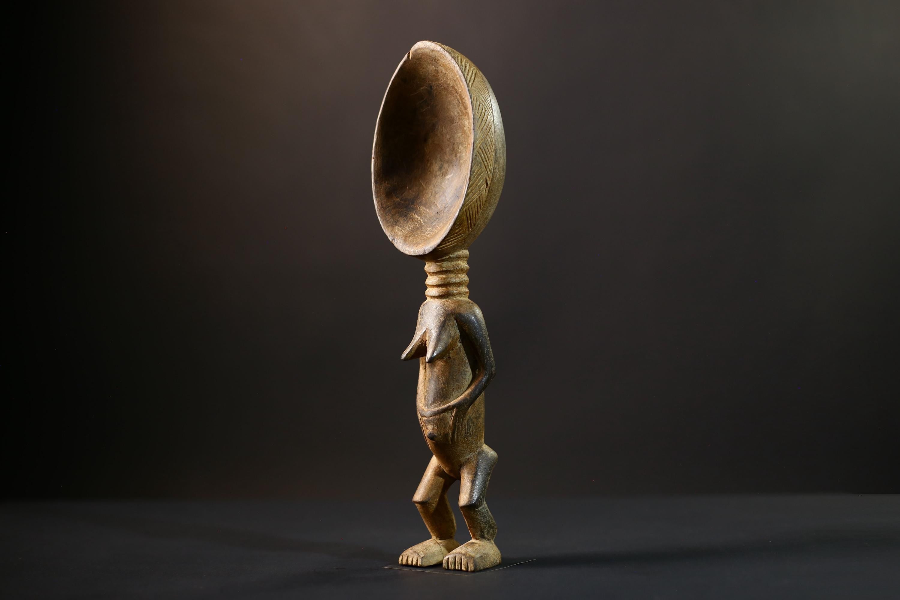 African Spoon Figurine | Dan Wakemia Spoon | Handcarved Wooden Art | Tribal Collectible | African Wall Decor | Cultural Sculpture-G5245