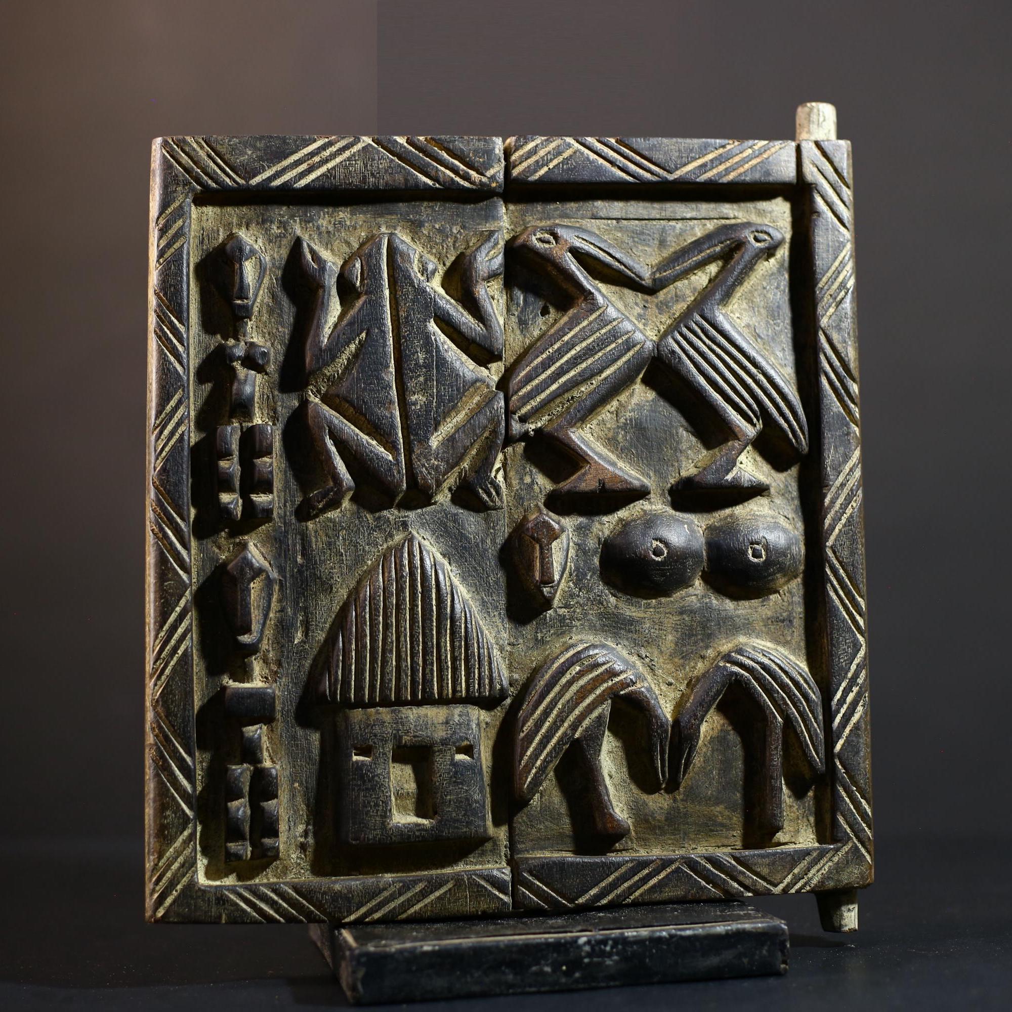 African Granary Door | Tribal Hand Carved Wall Art | Vintage Wood Panel | Rustic African Decor | Ethnic Cultural Home Accent-G5228