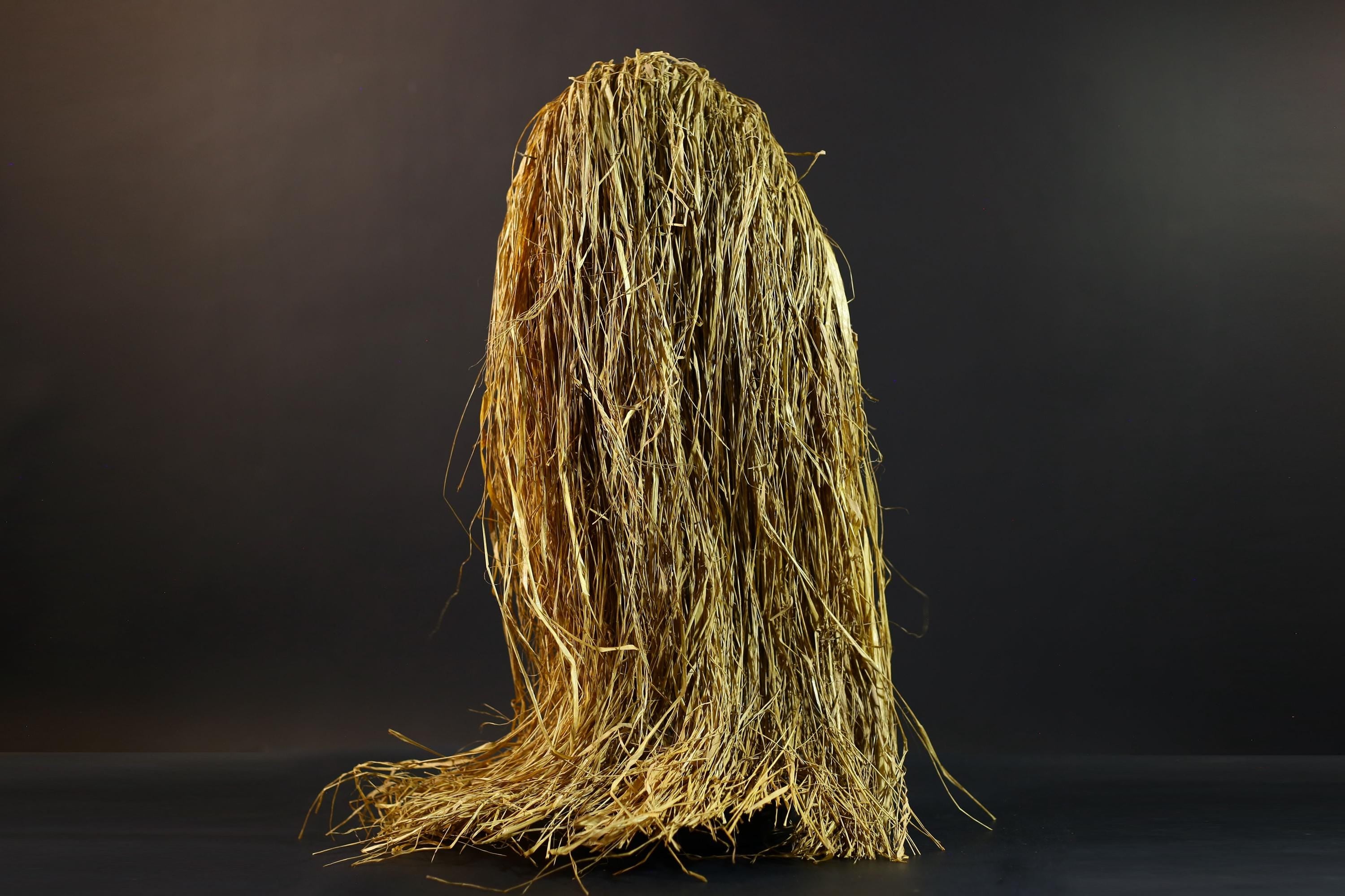 African Dan Bird Mask | Long Beak Tribal Art | Hand-Carved Wood Spirit Mask | Raffia Wall Sculpture | Vintage African Decor-G5248