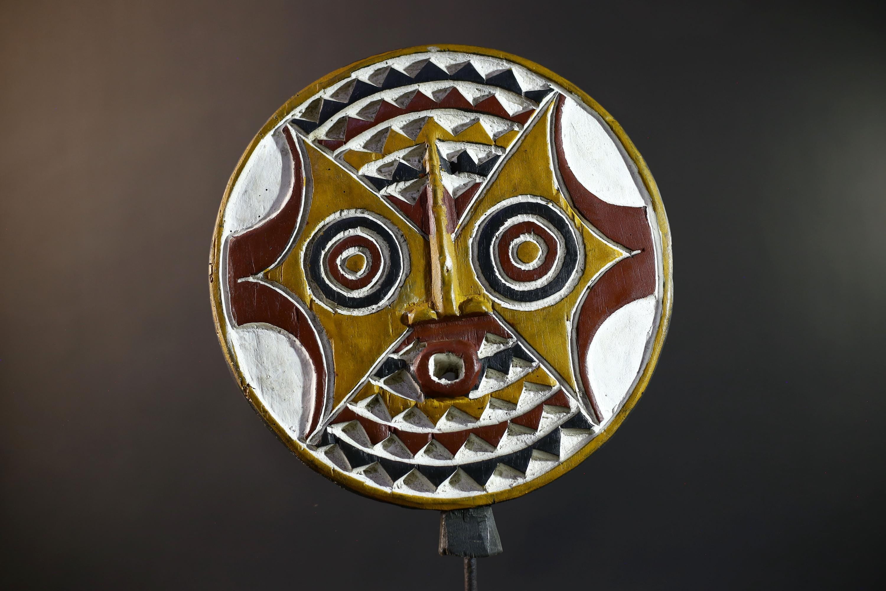 African Bwa Sun Mask | Tribal Handcarved Wall Decor | Multicolor Sun Sculpture | African Home Art | Ethnic Figurine Wall Hanging-G5265