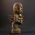 African Nkisi Nkondi Figure | Tribal Power Statue with Nails | Handcarved Fetish Figurine | Antique Voodoo Spirit Sculpture Decor-G5264