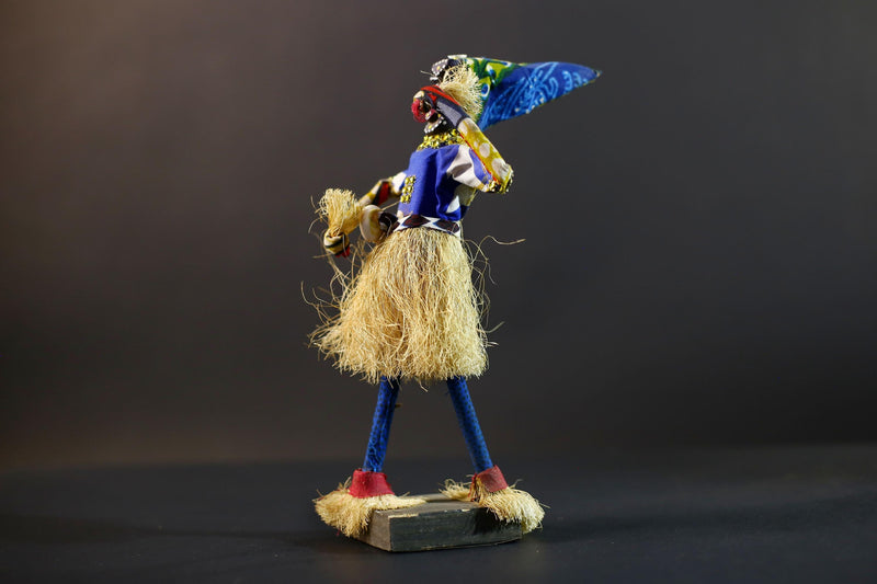 African Tribal Figurine | Beaded Mask Dancer Sculpture | Colorful Handcrafted Decor | African Spirit Art | Folk Statue Collectible-G5262