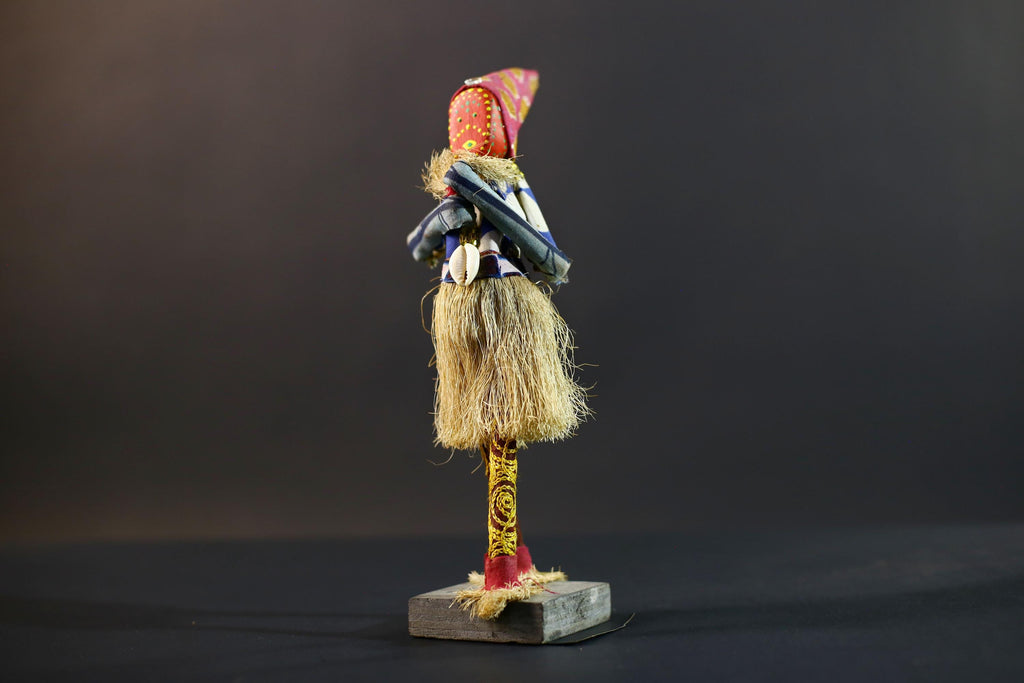 African Tribal Figurine | Ceremonial Dancer Sculpture | Colorful Handcrafted Art | African Folk Decor | Spirit Figure Collectible-G5261