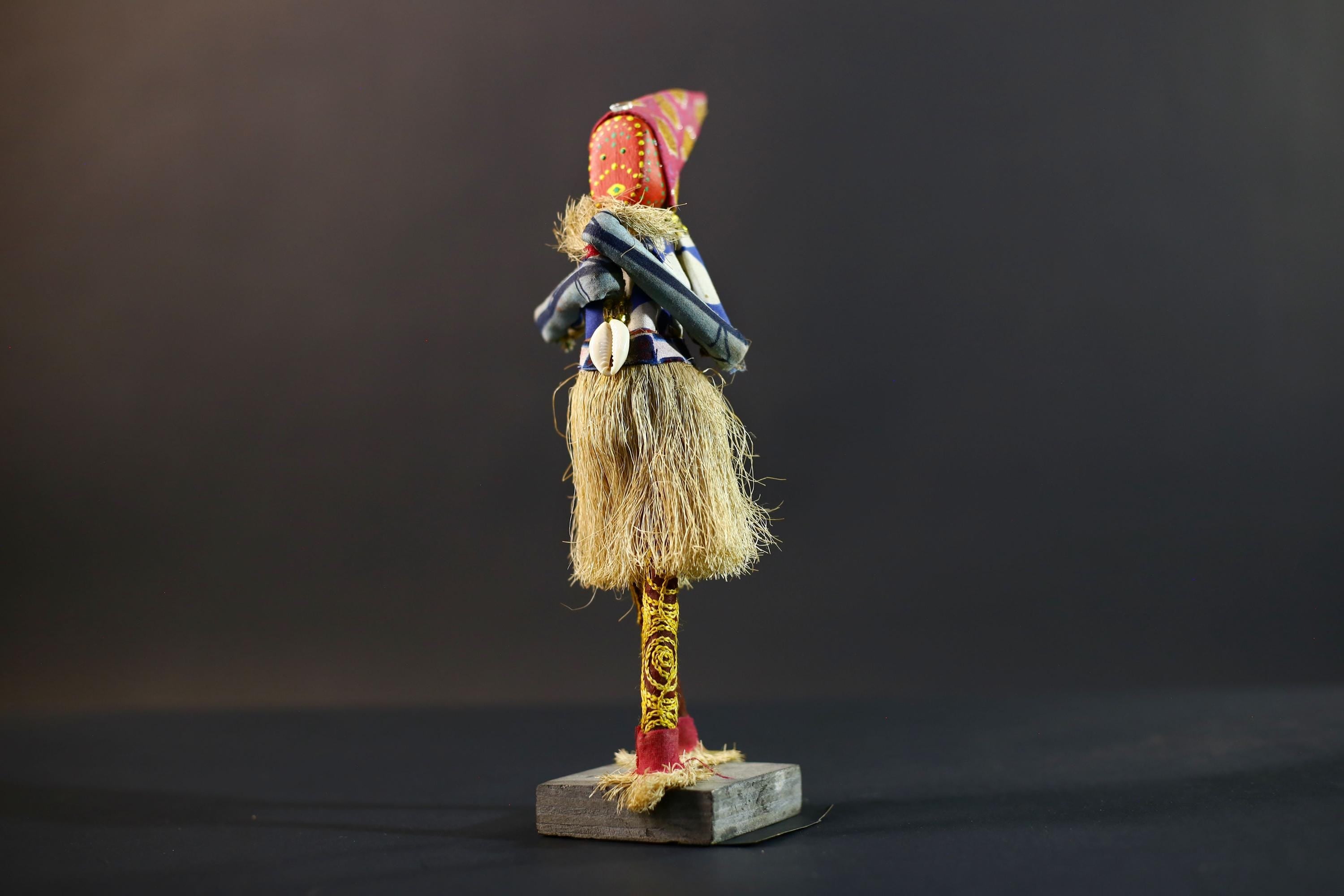 African Tribal Figurine | Ceremonial Dancer Sculpture | Colorful Handcrafted Art | African Folk Decor | Spirit Figure Collectible-G5261