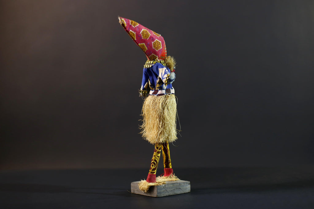 African Tribal Figurine | Ceremonial Dancer Sculpture | Colorful Handcrafted Art | African Folk Decor | Spirit Figure Collectible-G5261