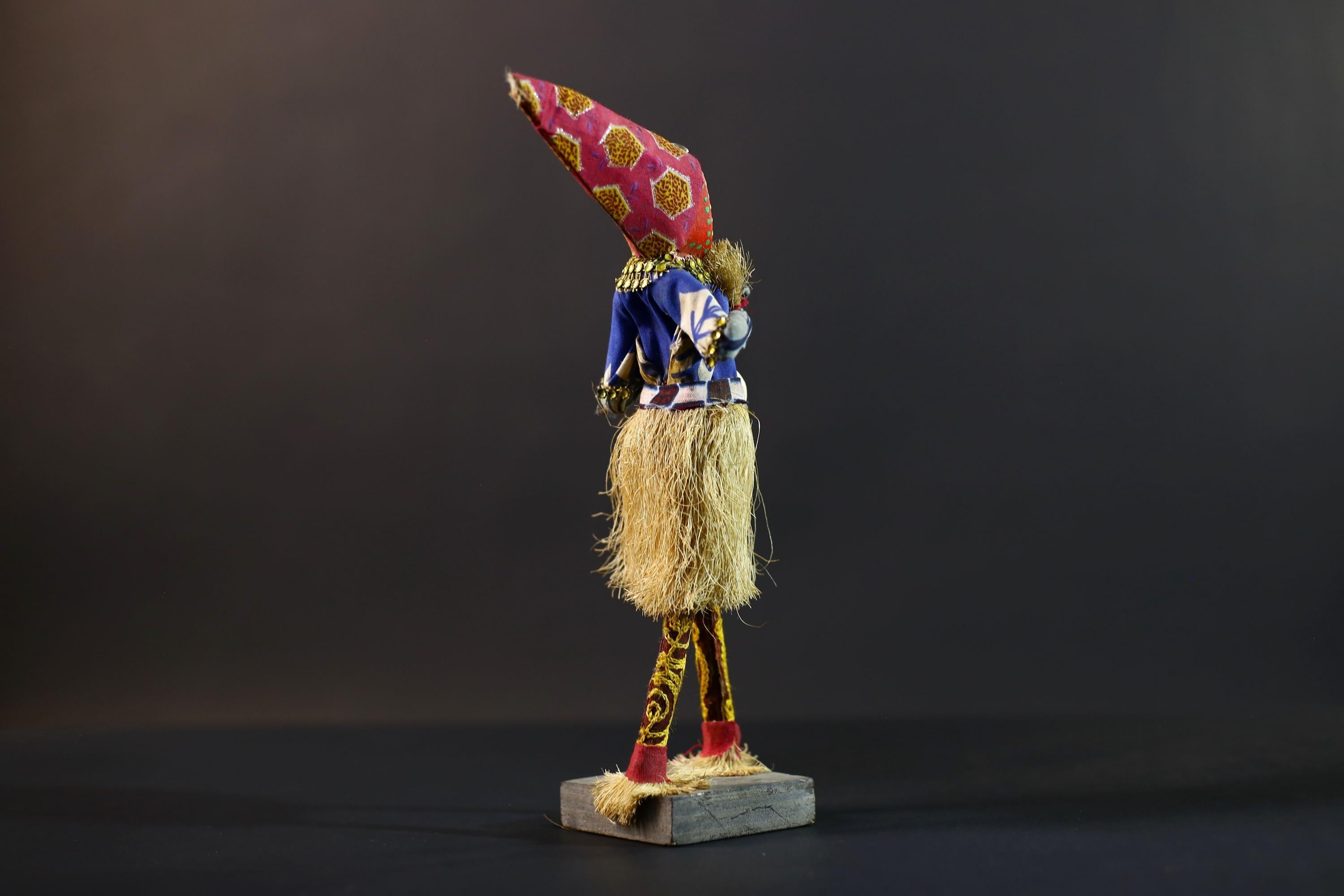 African Tribal Figurine | Ceremonial Dancer Sculpture | Colorful Handcrafted Art | African Folk Decor | Spirit Figure Collectible-G5261