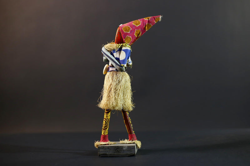 African Tribal Figurine | Ceremonial Dancer Sculpture | Colorful Handcrafted Art | African Folk Decor | Spirit Figure Collectible-G5261