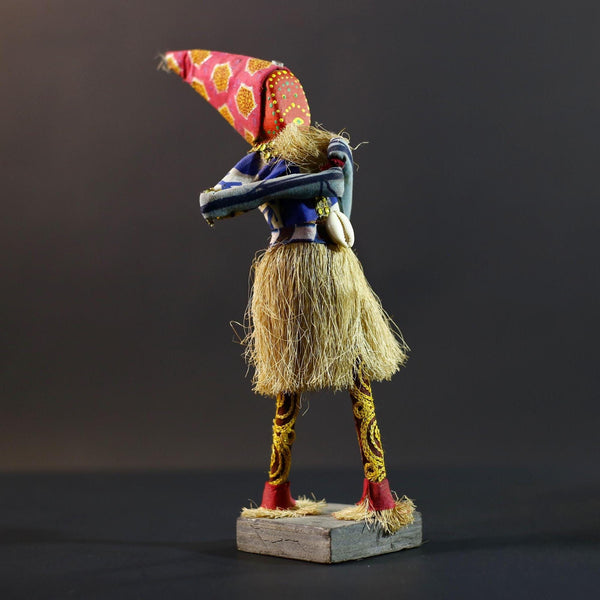 African Tribal Figurine | Ceremonial Dancer Sculpture | Colorful Handcrafted Art | African Folk Decor | Spirit Figure Collectible-G5261