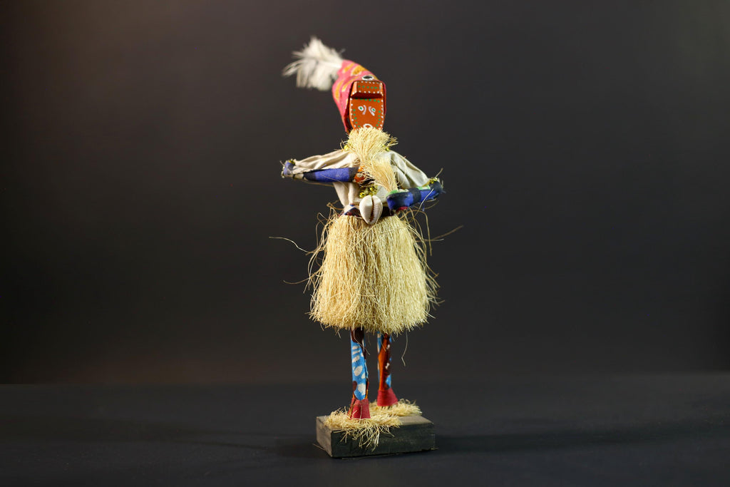 African Tribal Figurine | Ceremonial Dancer Sculpture | Colorful Handcrafted Art | African Folk Decor | Spirit Figure Collectible-G5260