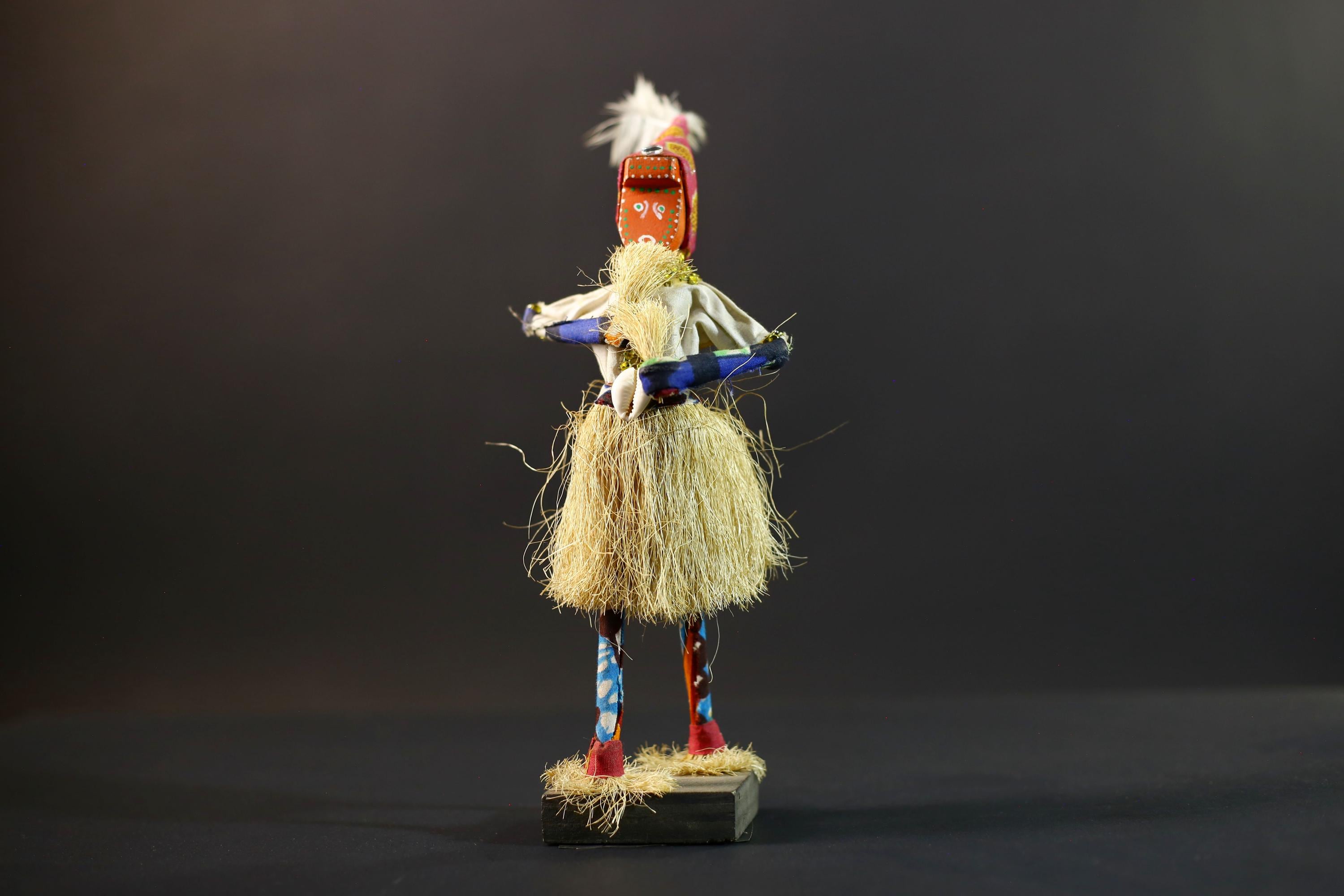 African Tribal Figurine | Ceremonial Dancer Sculpture | Colorful Handcrafted Art | African Folk Decor | Spirit Figure Collectible-G5260