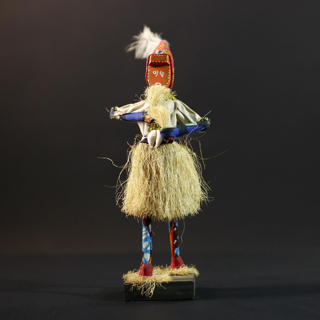African Tribal Figurine | Ceremonial Dancer Sculpture | Colorful Handcrafted Art | African Folk Decor | Spirit Figure Collectible-G5260