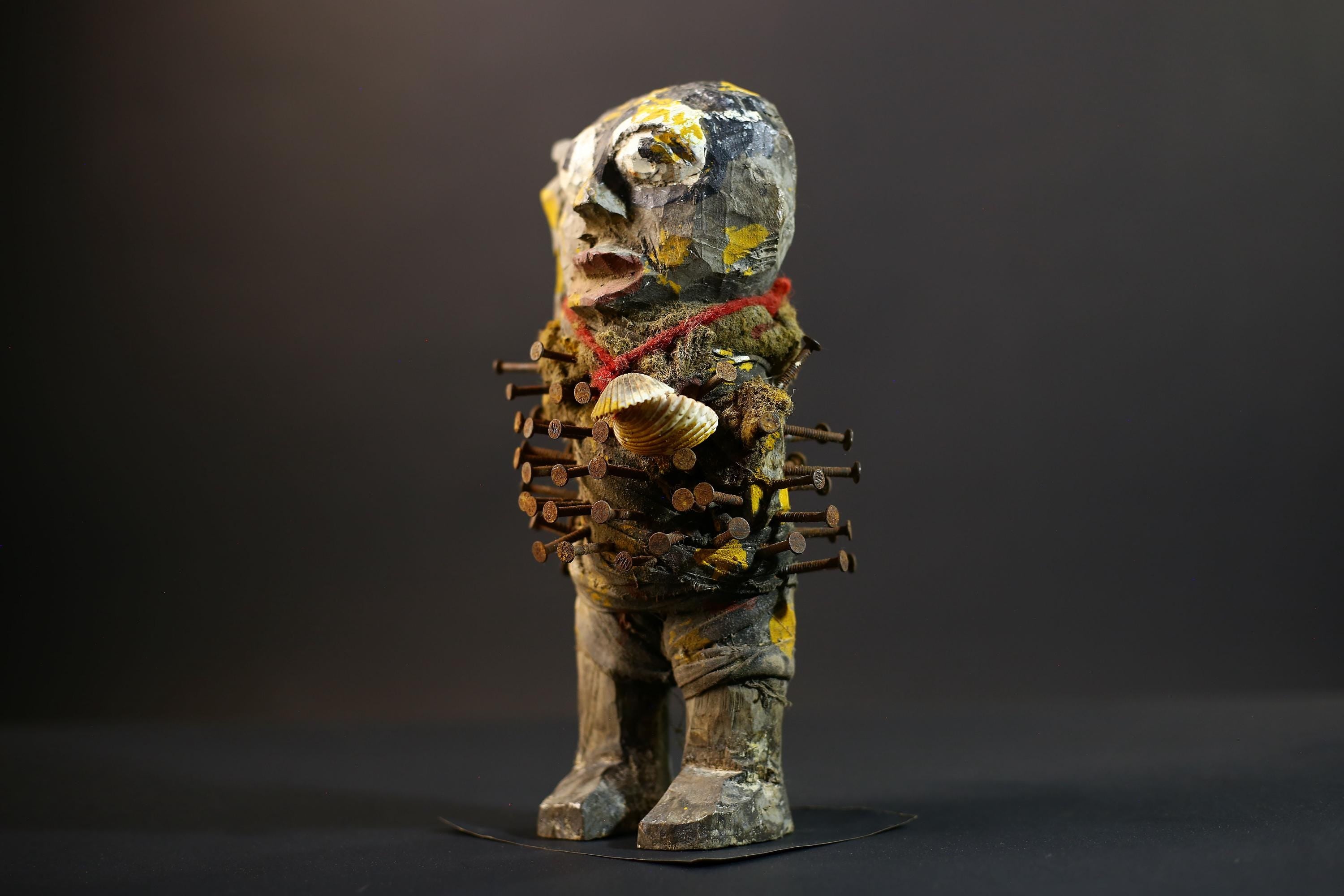 African Nkisi Nkondi Figure | Tribal Power Sculpture | Antique Nail Charm Statue | African Ritual Art | Healing Spirit Decor-G5259
