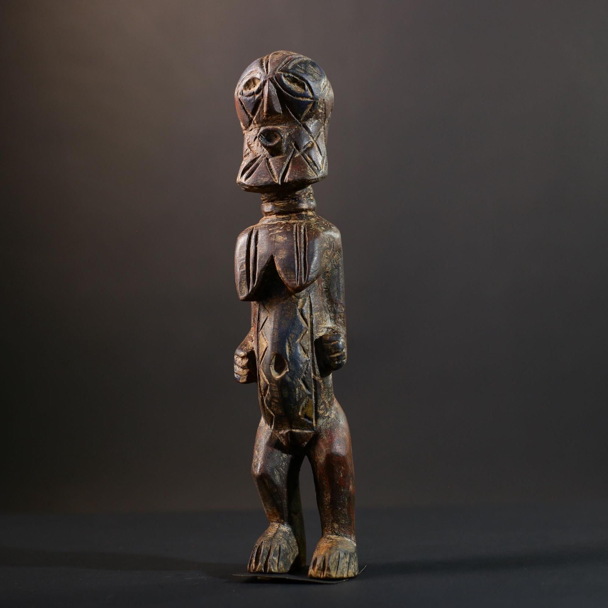 African Dogon Ancestor Sculpture | Hand-Carved Wood Figurine | Vintage Tribal Art | Ethnic Tabletop Decor-G5271