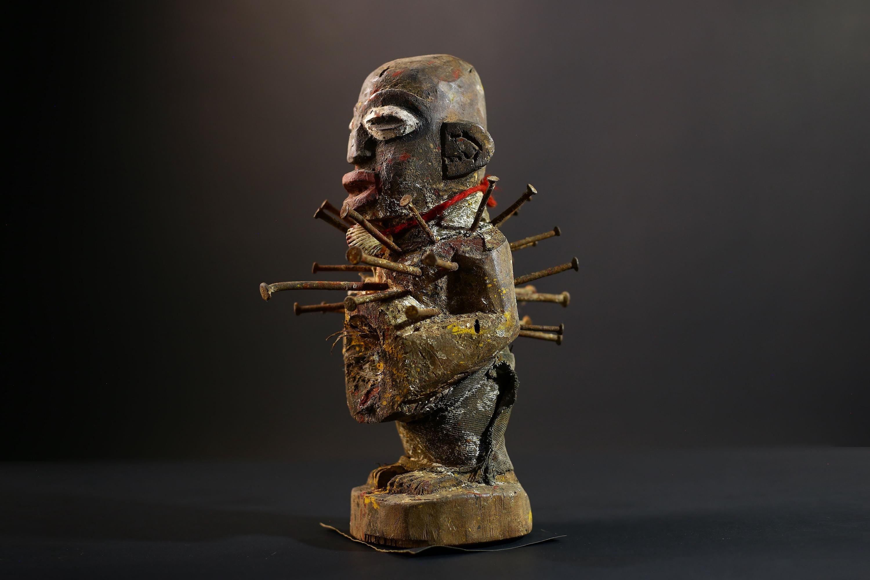 Nkisi Nkondi Power Figure | Kongo Nail Fetish Sculpture | African Voodoo Tribal Art-G5286