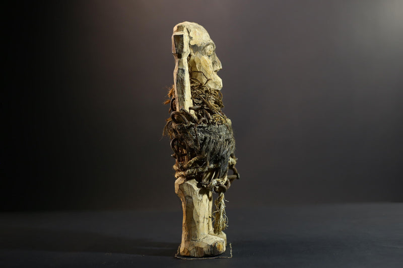 Kongo Nkisi Nkondi Power Figure | African Spirit Statue with Rope & Nails | Ritual Protection Sculpture | Central African Fetish Art-G5291