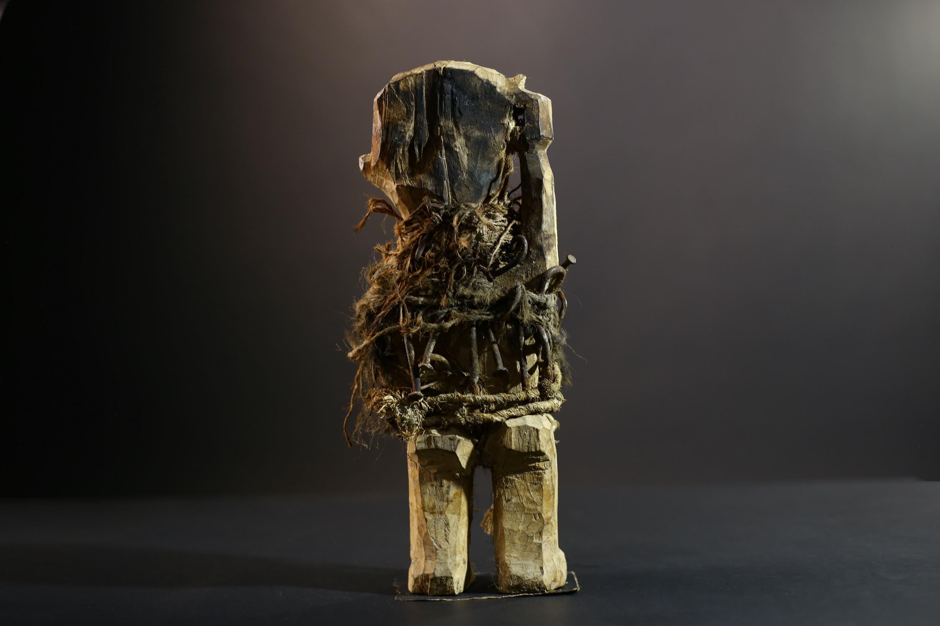 Kongo Nkisi Nkondi Power Figure | African Spirit Statue with Rope & Nails | Ritual Protection Sculpture | Central African Fetish Art-G5291