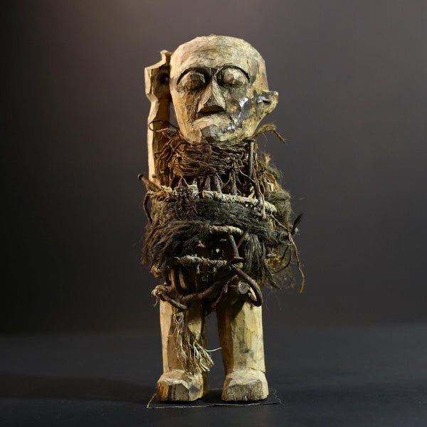 Kongo Nkisi Nkondi Power Figure | African Spirit Statue with Rope & Nails | Ritual Protection Sculpture | Central African Fetish Art-G5291