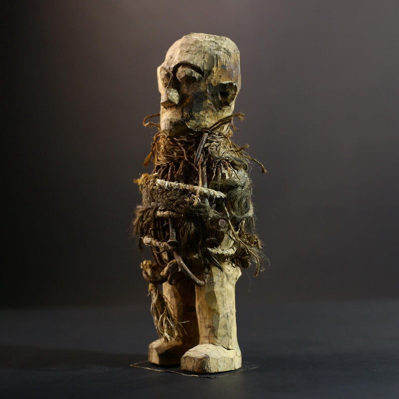 Kongo Nkisi Nkondi Power Figure | African Spirit Statue with Rope & Nails | Ritual Protection Sculpture | Central African Fetish Art-G5291