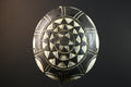 African Bamileke tribal shield wall decor hand carved Cameroon art geometric wood pattern ceremonial ethnic design interior accent-G5362