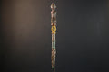 African ceremonial staff carved tribal ritual decor wood sculpture ethnic symbol African figure pole African art primitive stick decor-G5376