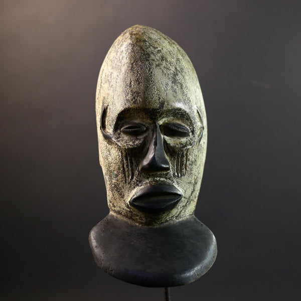 African Mask | Idoma Funeral | Nigeria Tribal Art | Kaolin Wood Sculpture | Vintage African Wall Decor-G5307