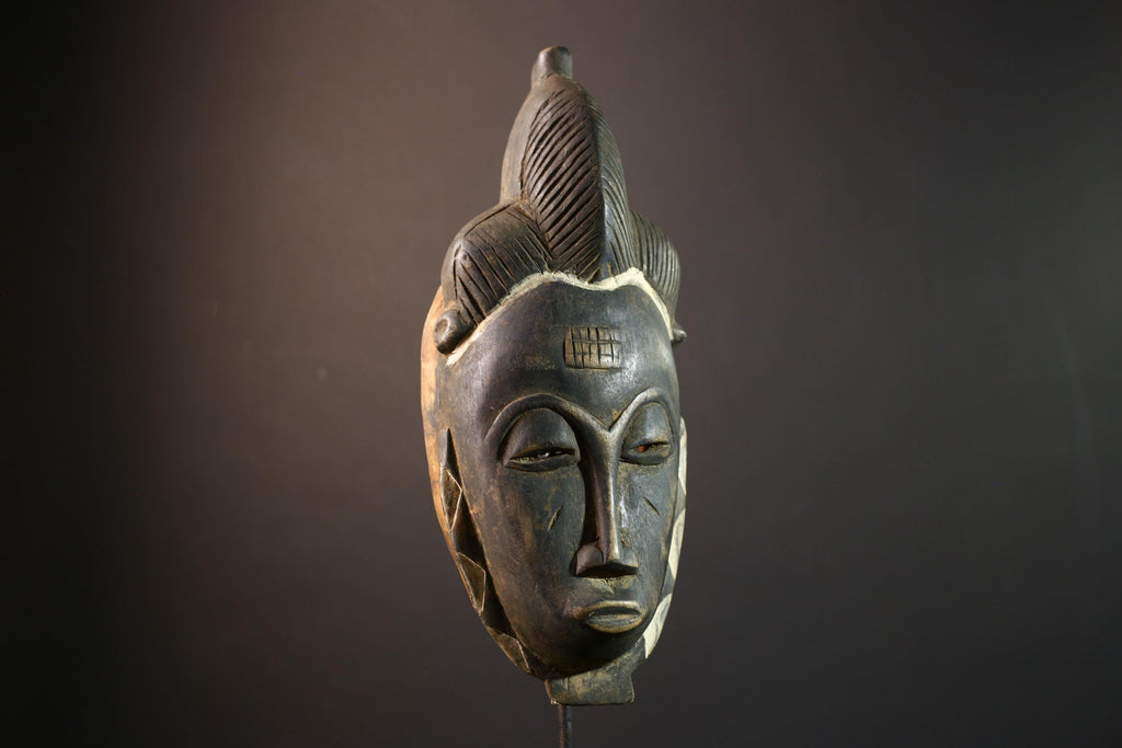 African wall decor, Guro tribal mask, Côte d’Ivoire wood art, carved ceremonial mask, cultural home accent, ethnic mask sculpture-G5379