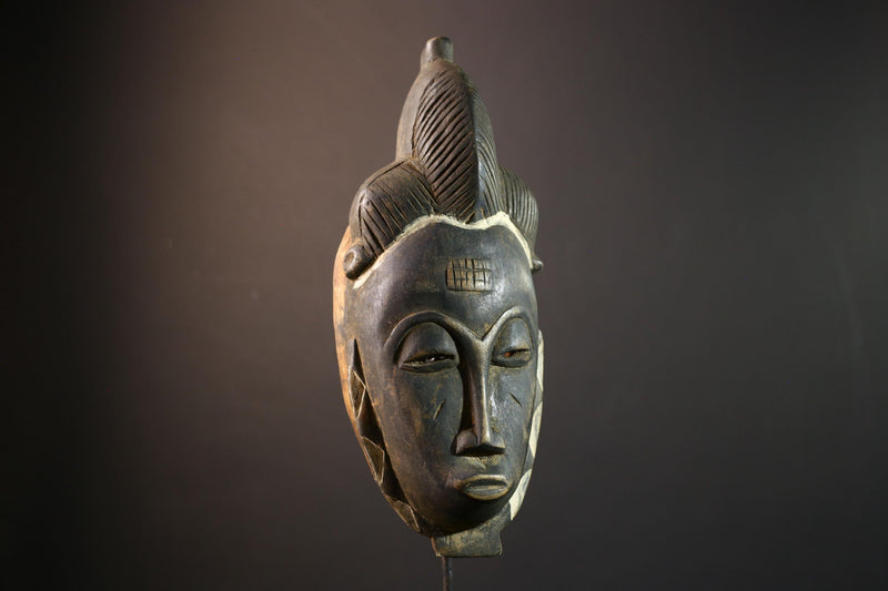 African wall decor, Guro tribal mask, Côte d’Ivoire wood art, carved ceremonial mask, cultural home accent, ethnic mask sculpture-G5379
