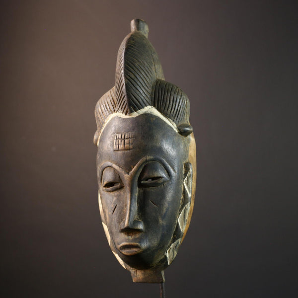 African wall decor, Guro tribal mask, Côte d’Ivoire wood art, carved ceremonial mask, cultural home accent, ethnic mask sculpture-G5379