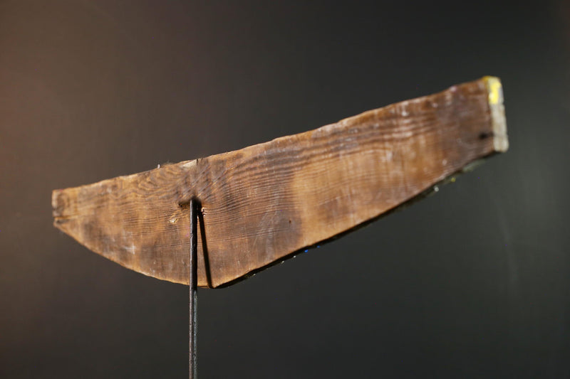 African bird mask wall art, Bwa plank hawk, Burkina Faso tribal carving, winged wood wall decor, geometric sculpture, ritual mask-G5383